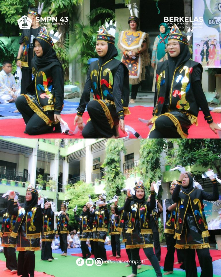 Pagelaran Tarian Tradisional Warnai Peringatan Bulan Bahasa di SMPN 43 Surabaya